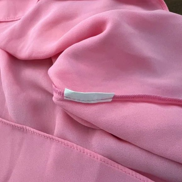 Ramy Brook Pink Long Sleeve Dress Size XS Long Sleeve Smocked Summer Spring - Picture 9 of 12